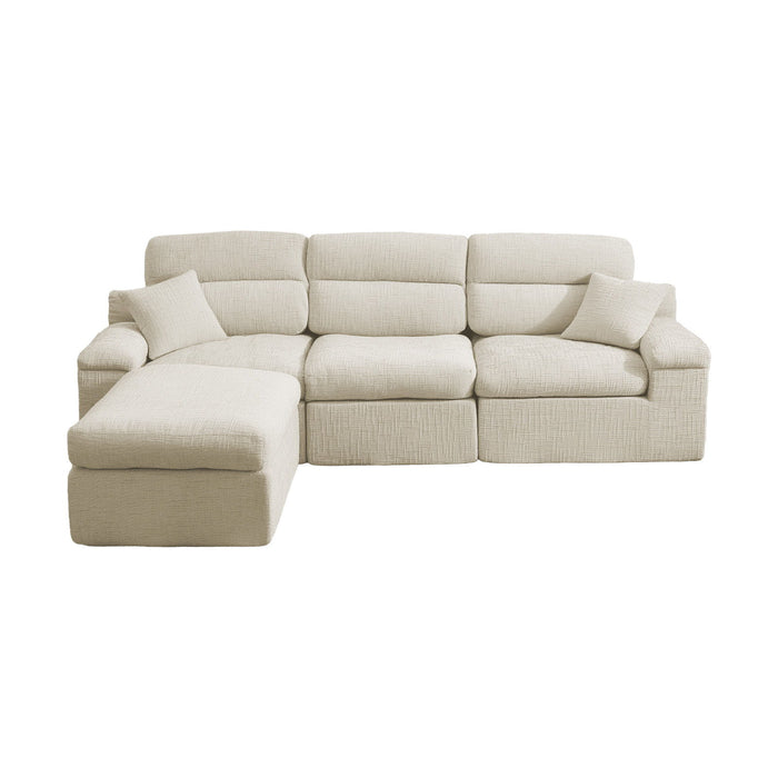 Corner Chaise Sofa With High Backrest