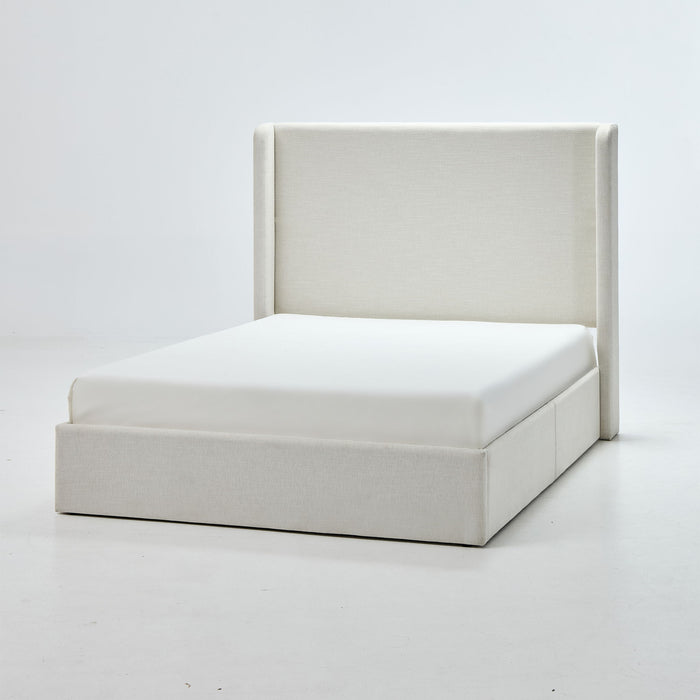 Caron - Upholstered Wingback Bed With High Headboard