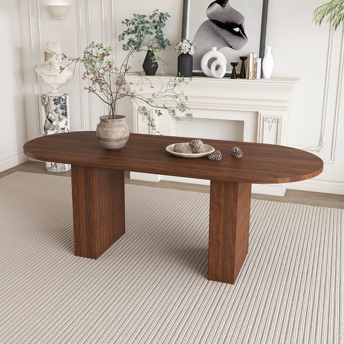 Modern Farmhouse Oval Dining Table With Slim Base