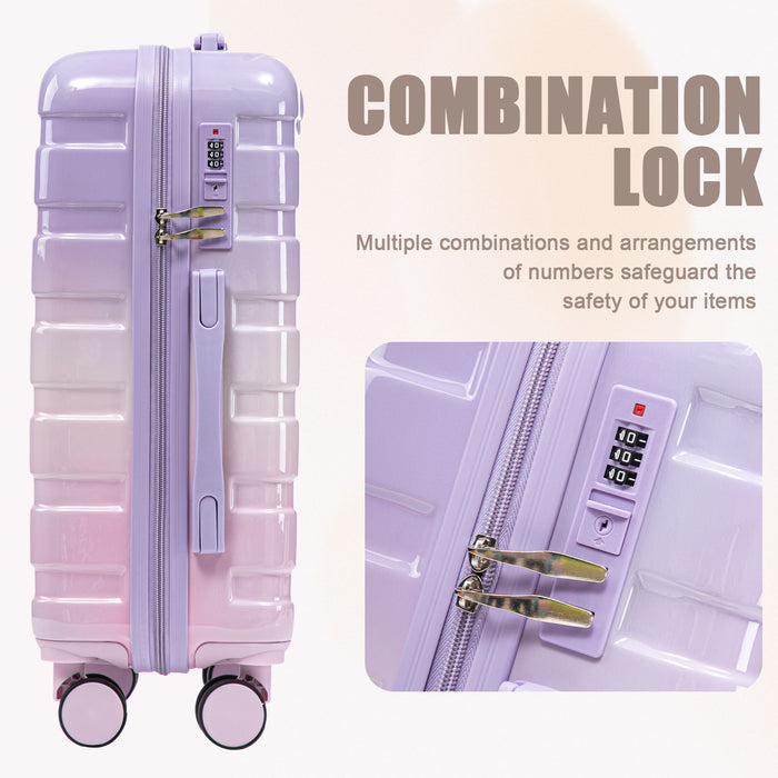 Luggage Set 14" / 20" With Combination Lock And Cosmetic Case