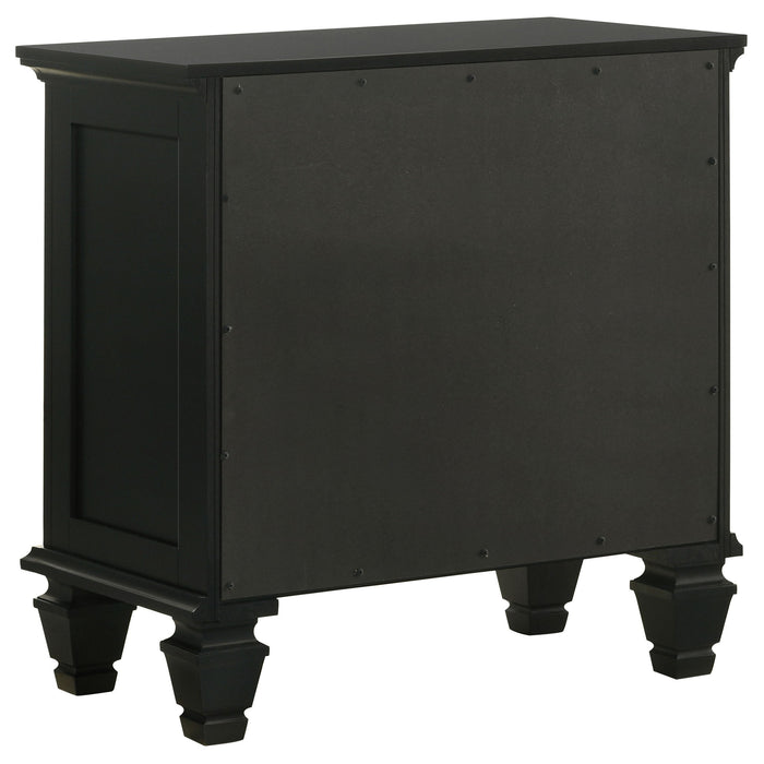 3 Drawer Nightstand With Pull Out Tray - Black