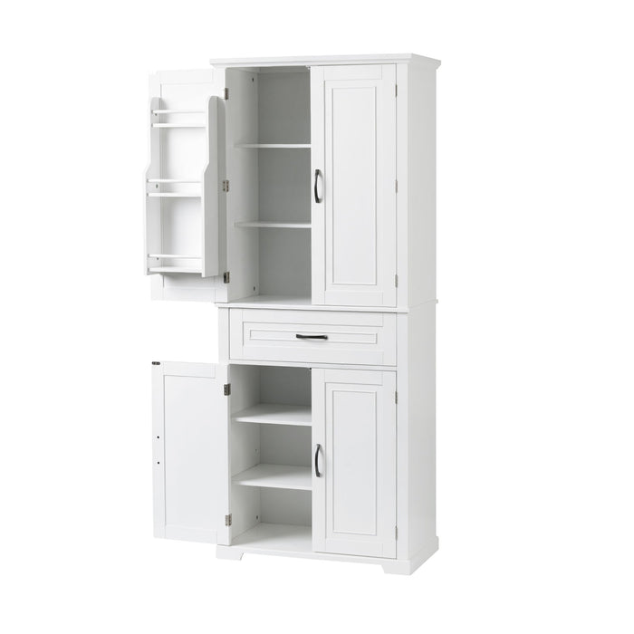 Bathroom Storage Cabinet With Doors And Drawer, Adjustable Shelf