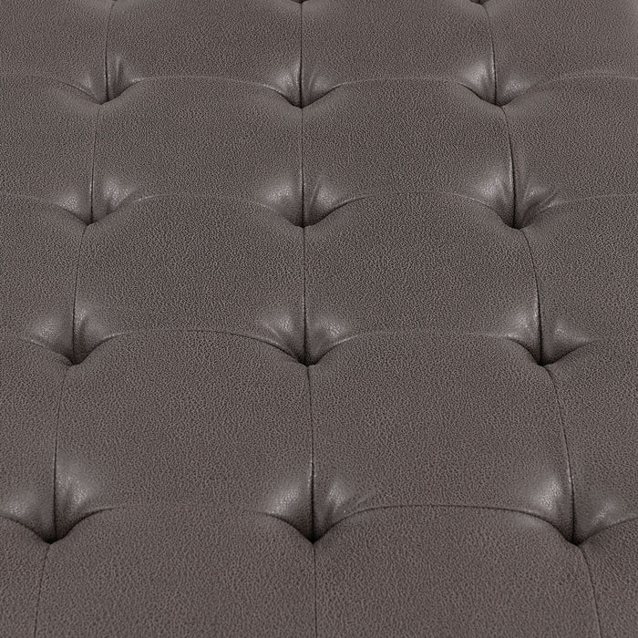 Upholstered Coffee Table With Rack - Dark Brown