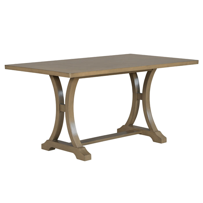 Dining Table Set With 4 Upholstered Chairs And Bench