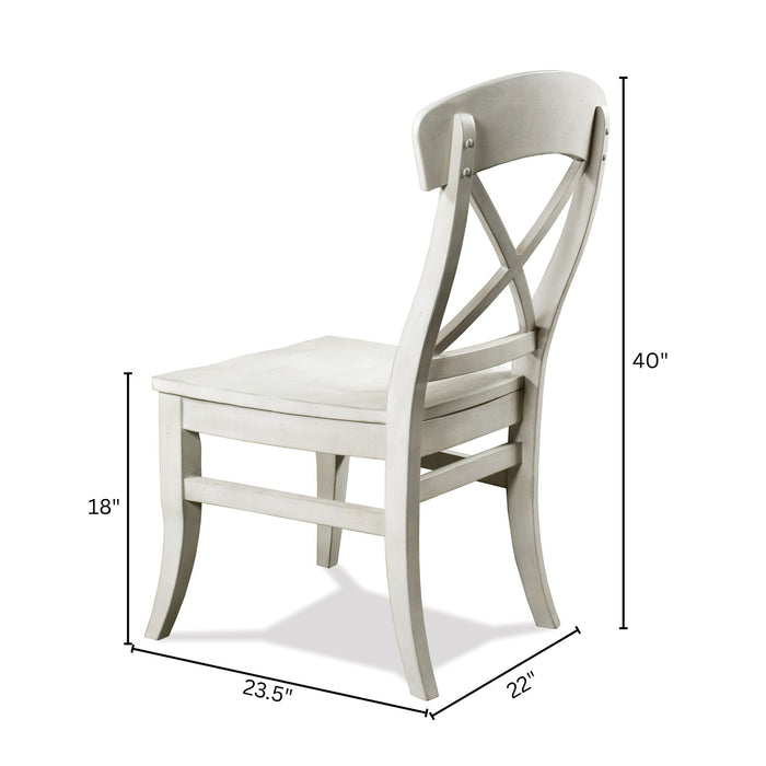 Harola - Cross-Back Dining Side Chairs In (Set of 2) - Smoky White