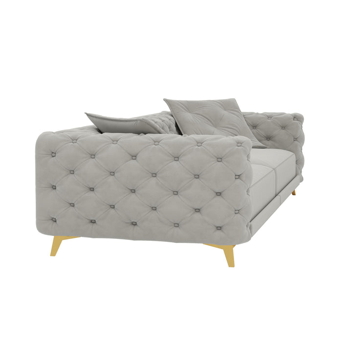 3 In 1 Convertible Sleeper, Deep Seat Pull Out Sofa Bed, Button Tufted