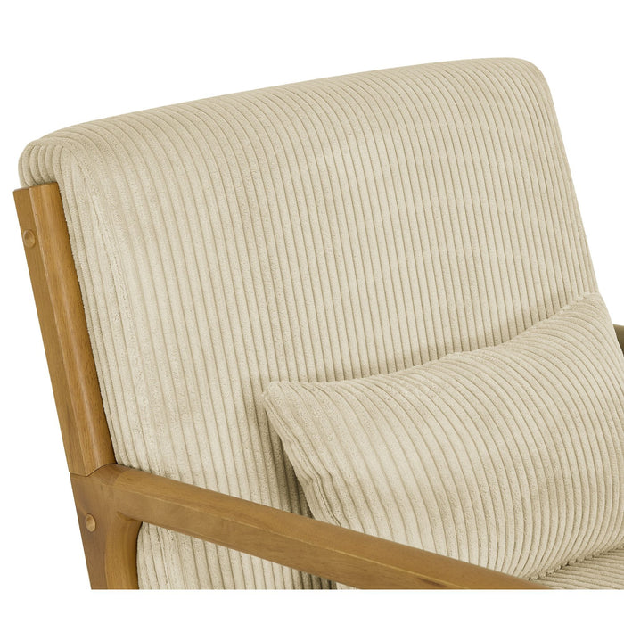 Upholstered Armchair With Back Support Pillow