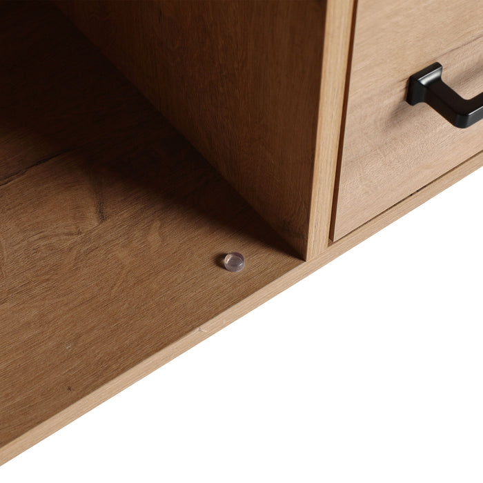 60" Freestanding Bathroom Vanity With Double Sink, Soft Close Doors, 3 Drawers - Imitative Oak