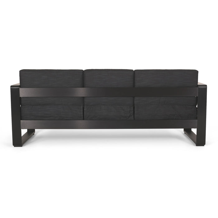 Giovanna - 3 Seater Sofa With Aluminum Frame And Water Repellence Cushions - Black
