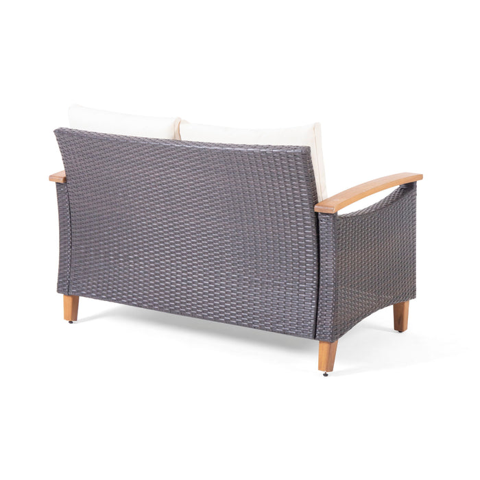 Isla - Transitional Chat Set With Water Resistant Cushions - Teak