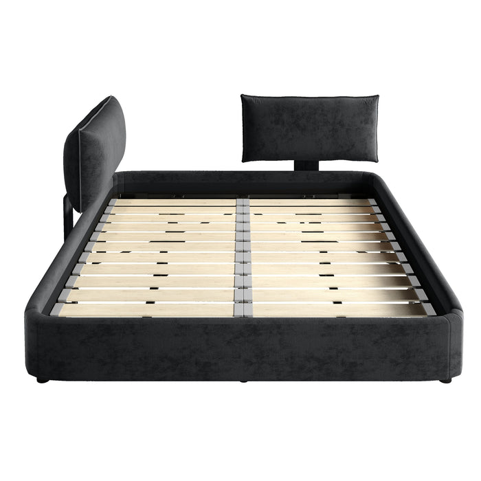 Cloud Bed Frame With Oversized Padded Movable Headboard