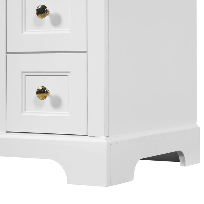 Modern Bathroom Vanity With Sink, 3 Drawers & Cabinet With 2 Tier Door Storage
