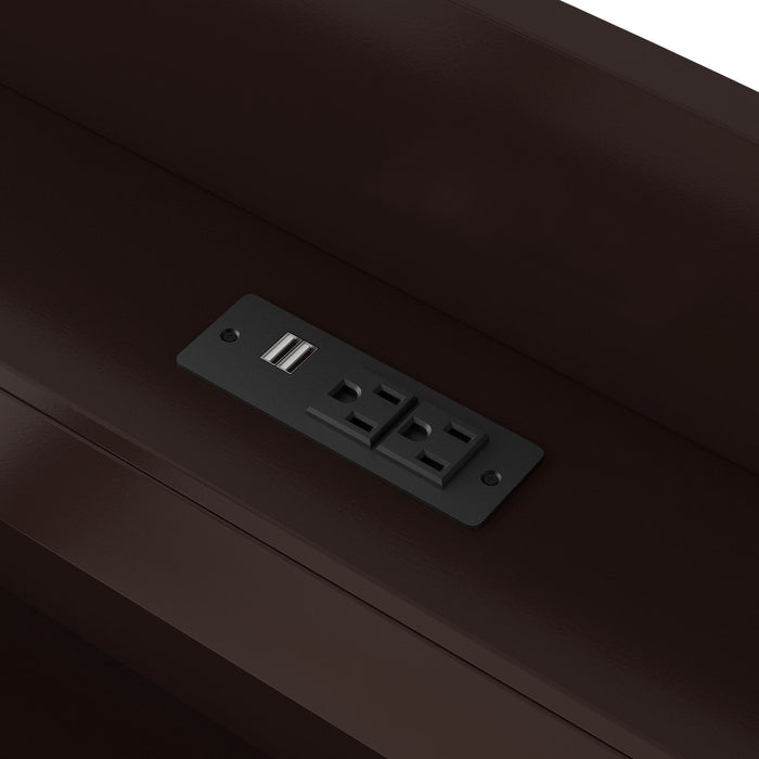 Platform Bed With LED Headboard, Charging Station, Trundle And 2 Drawers