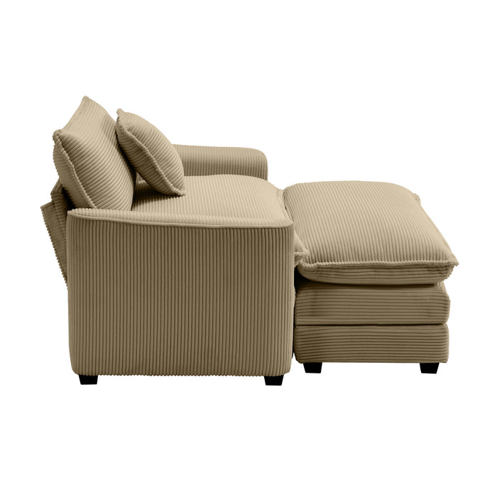 Classic Modern Comfortable Single Chair Deep Seat Sofa With Footstool