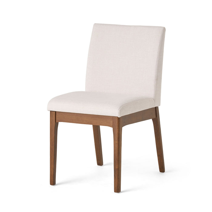 Dining Chairs With Upholstered Seat And Backrest (Set of 2) - Light Beige / Walnut