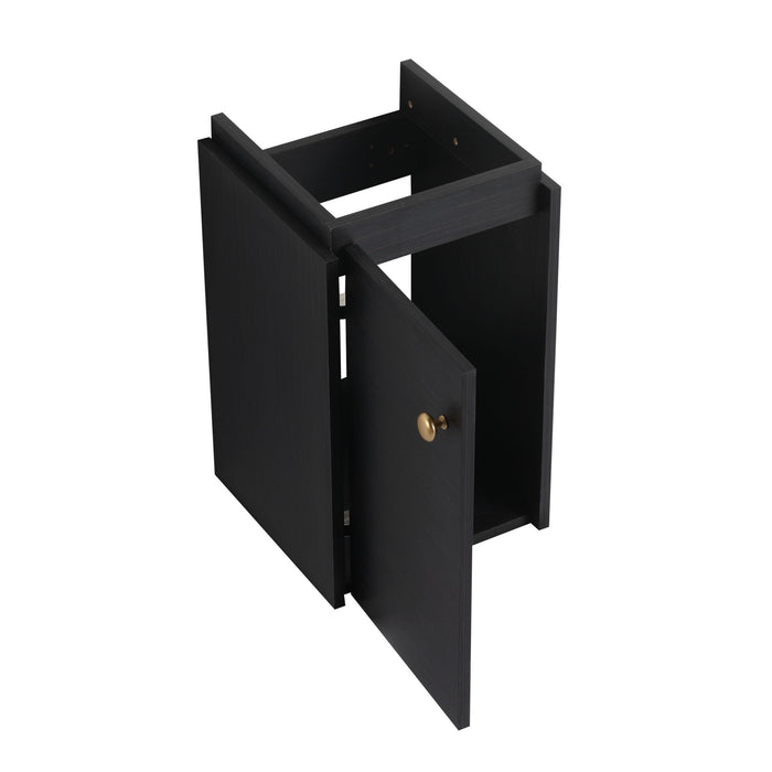 Compact Bathroom Vanity With Sink, Soft Close Door - Black Chestnut