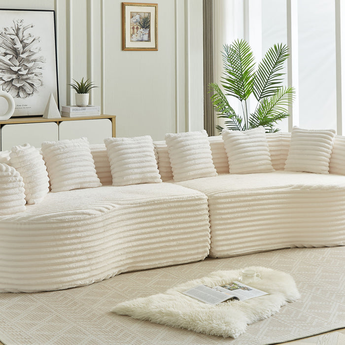 Sectional Sofa, Oversized 4 Seater With Deep Seat Design