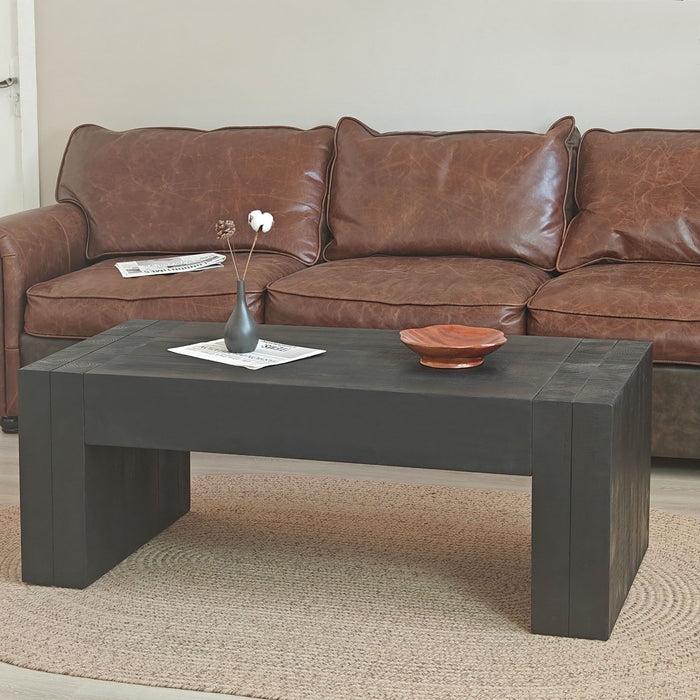 Modern Farmhouse Living Room Block Leg Coffee Table