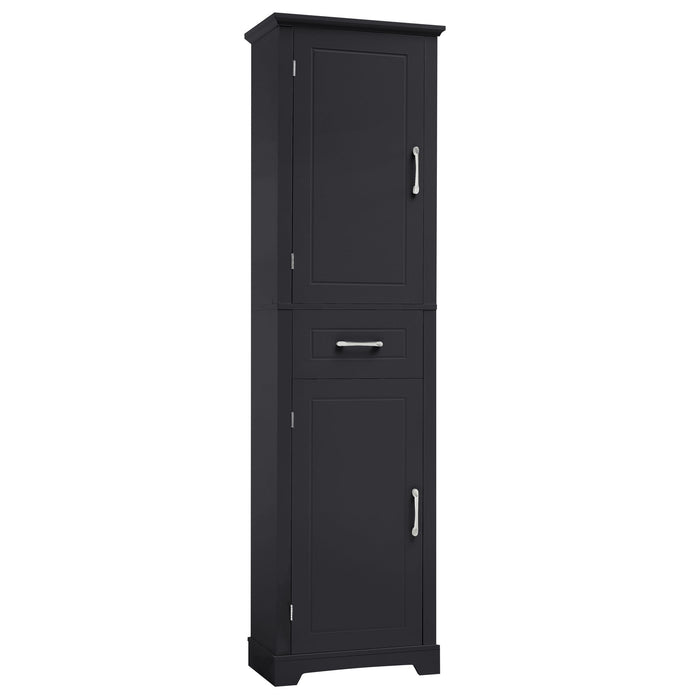 Tall Freestanding Bathroom Storage Cabinet With 2 Doors And Adjustable Shelves