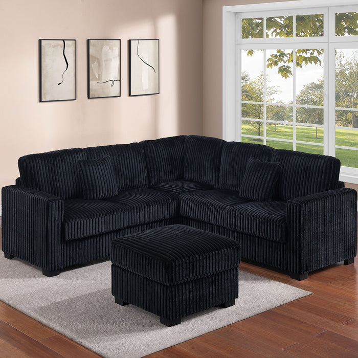 Modern Sectional Set With Cocktail Ottoman