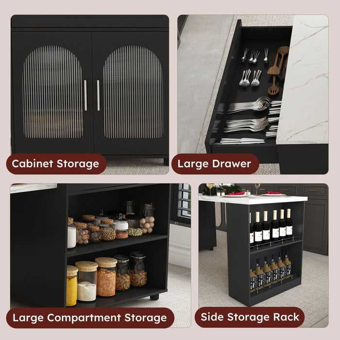 Expandable Kitchen Island With Power Outlet