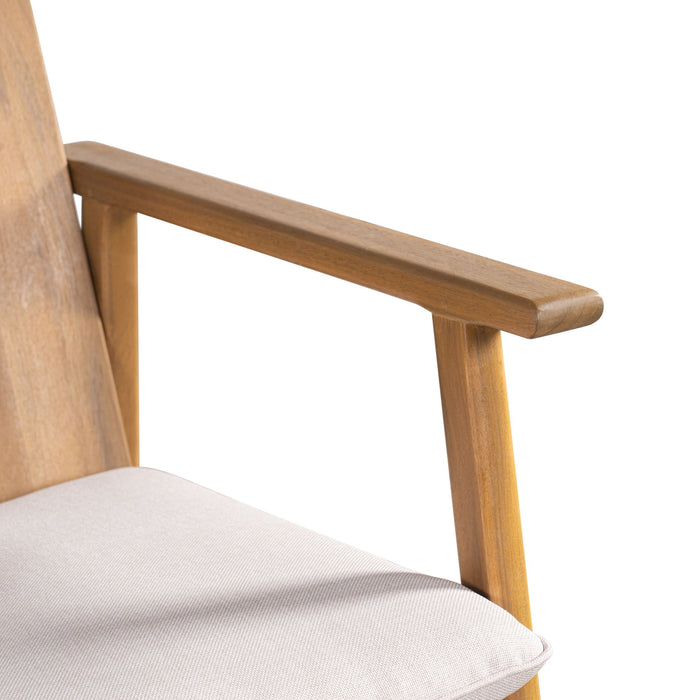 Outdoor Dining Chairs (Set of 2) - Beige / Teak
