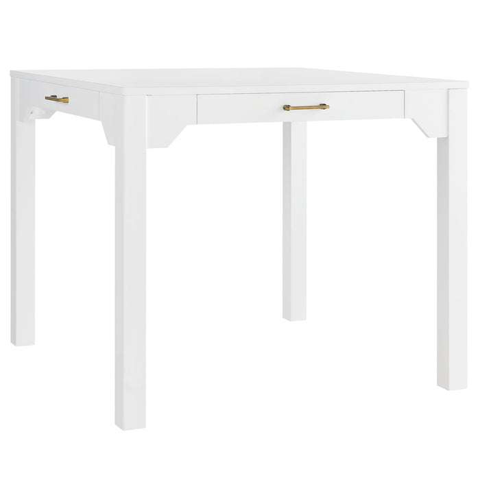 Alleyville - Square Dining Table With Storage Drawer - White