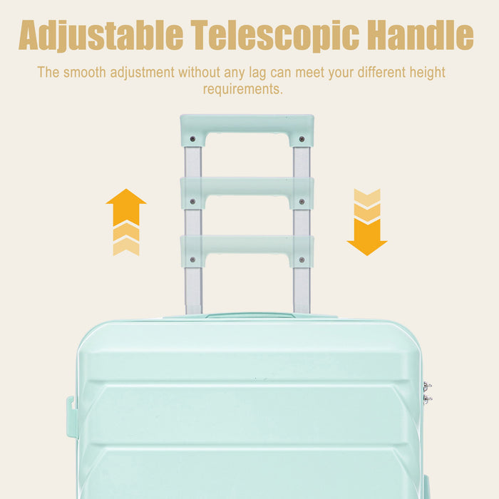 Hard Shell Luggage With Scratch Resistant Surface, 4 Wheels, Combination Lock & Side Hooks