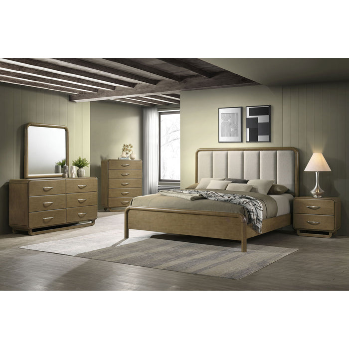 Bernardo - Eastern King Upholstered Bed - Nutmeg Brown