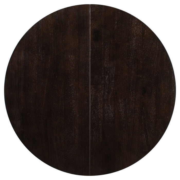 Round Extendable Dining Table Set With 4 Upholstered Chairs