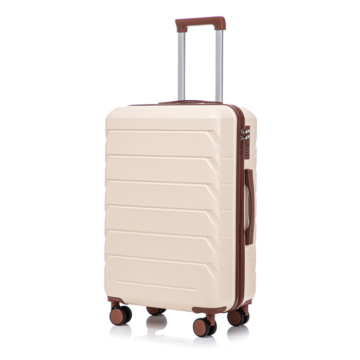 Hard Shell Luggage With Scratch Resistant Surface, 4 Wheels, Combination Lock & Side Hooks