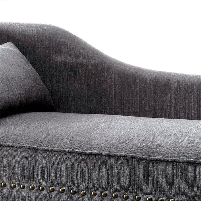 Chaise With Nailhead Trim And Plush Pillow