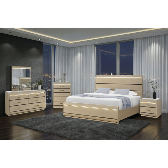 Gigi - 5 Piece Full Bedroom Set With LED Lights