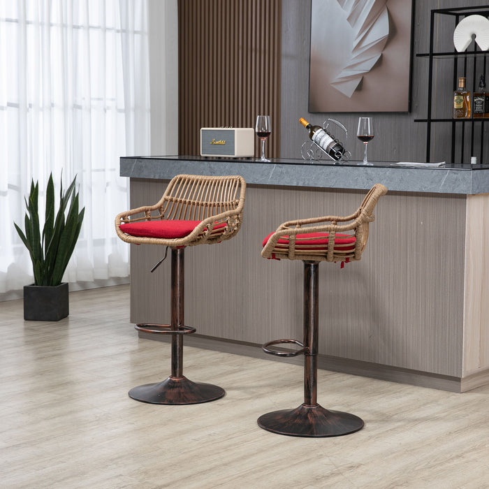 Modern Swivel Bar Stools Adjustable Counter Chairs With Footrest (Set of 2)