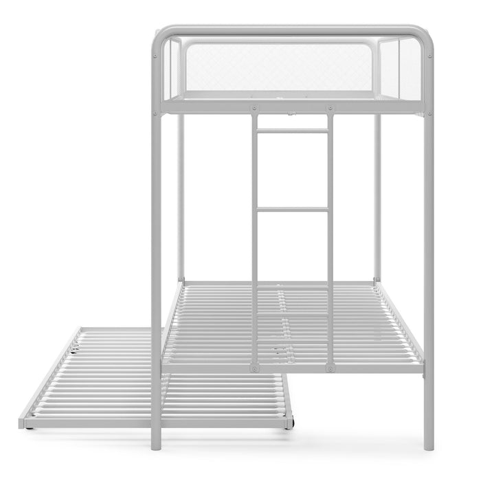Isaiah - Triple Twin Metal Bunk Bed - Off White