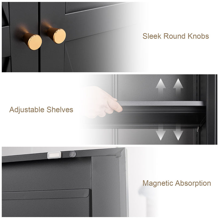 Adjustable 2 Door Storage Cabinet With Adjustable Shelves