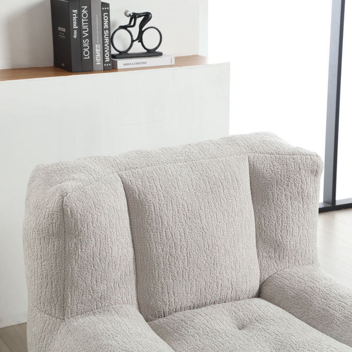 Modern Indoor Fluffy Bean Bag Chair With Memory Foam And Ottoman, Super Soft