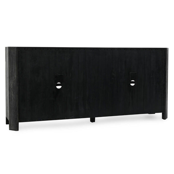 Macarthur - Reclaimed Oak 4 Door Cabinet - Aged Black