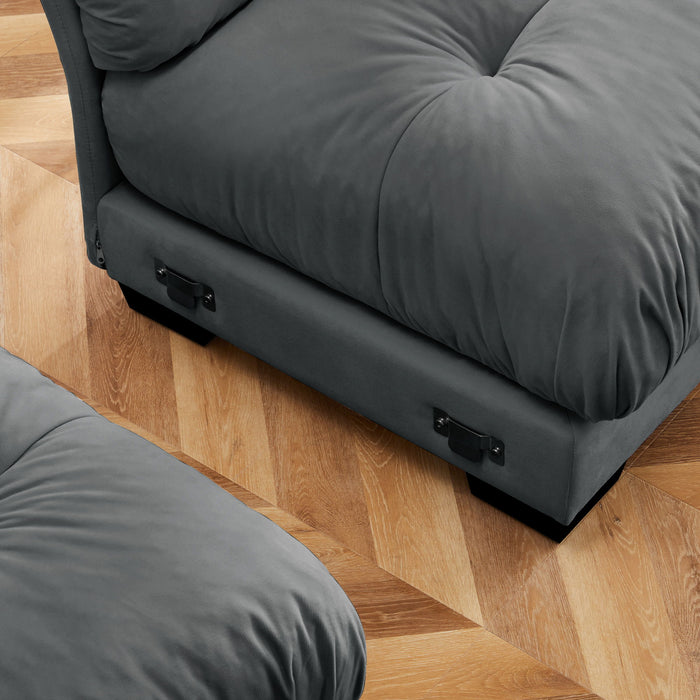 Super Comfort Oversized Modular Sectional Sofa With Movable Ottoman