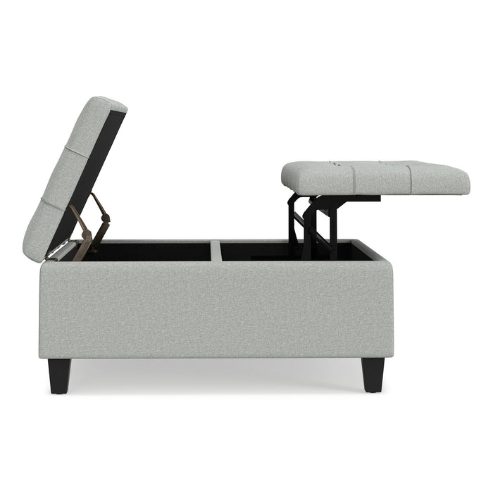Harrison - Coffee Table Storage Ottoman Lift Top - Stone Gray