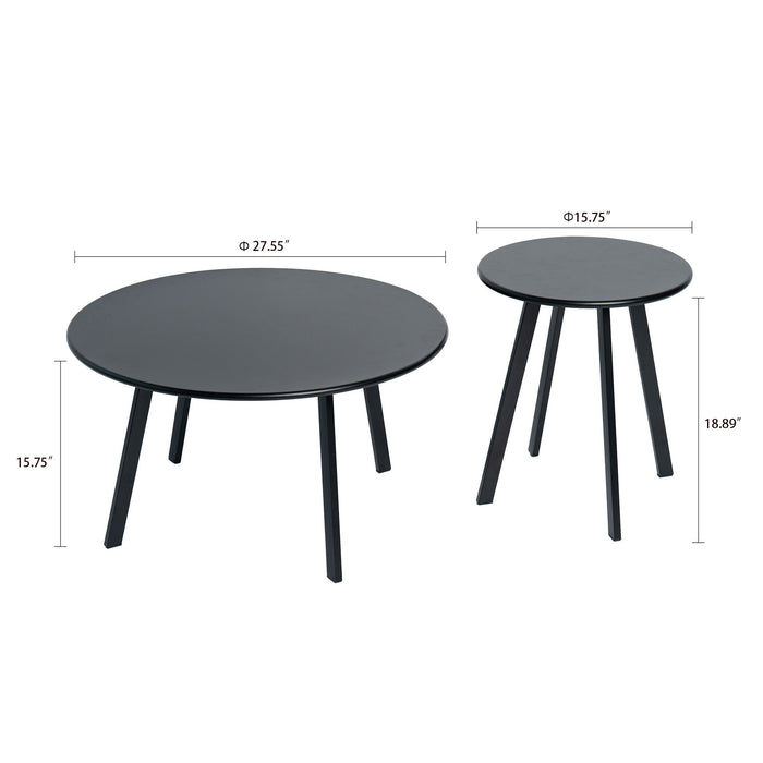 Round Nesting Coffee Table (Set of 2) - Black