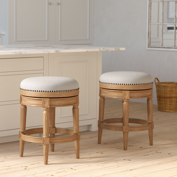 Rustic Elegance Backless Swivel Stool