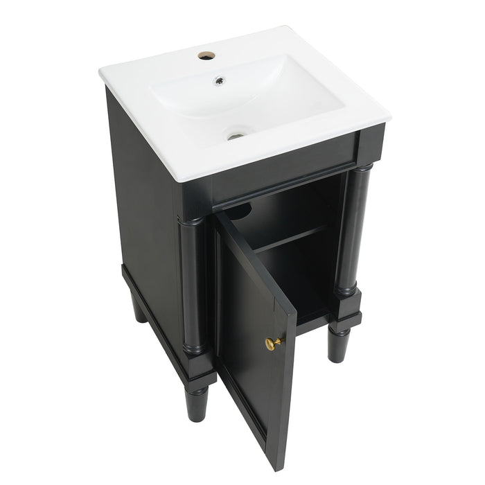 French Style Bathroom Cabinet With Sink, Adjustable Shelf