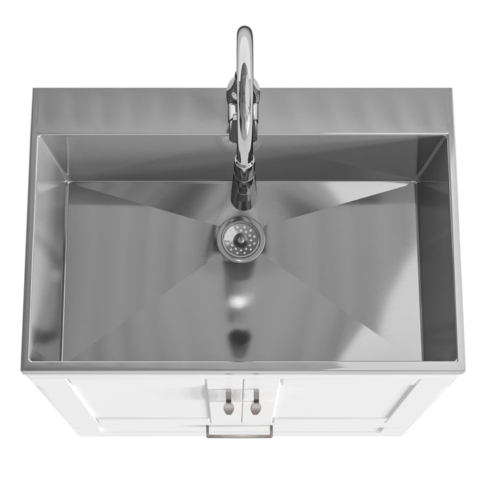 Reed - Deluxe Laundry Cabinet With Pull-Out Faucet And Stainless Steel Sink