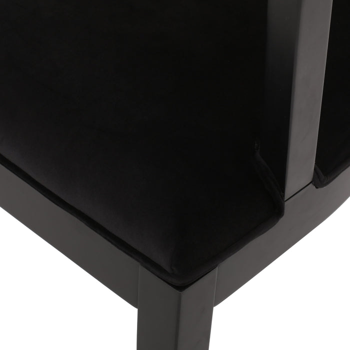 Elegant Dining Chair With Cane Web Backrests And Velvet Upholstery