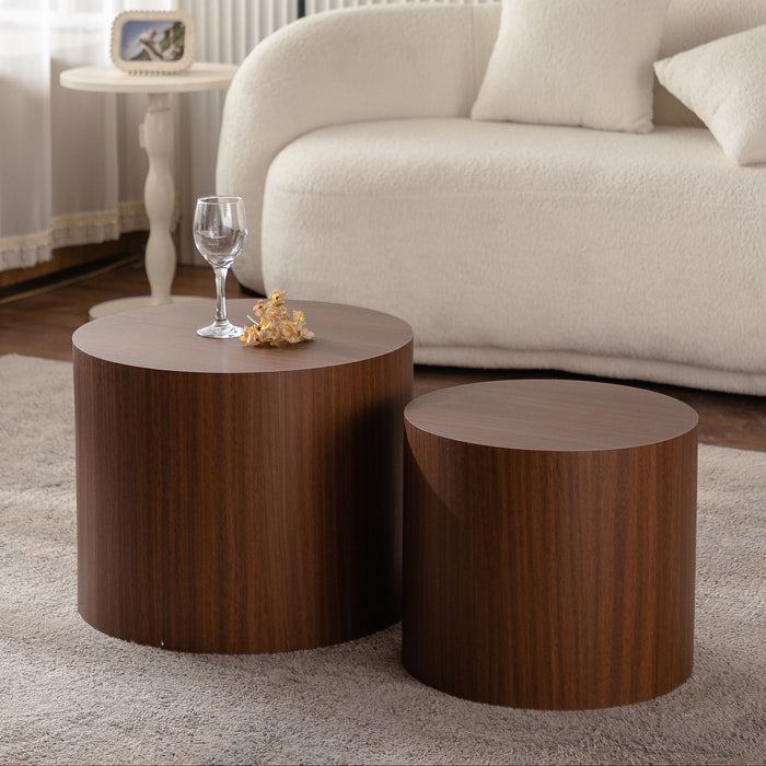 Modern Round Nesting Coffee Table (Set of 2)