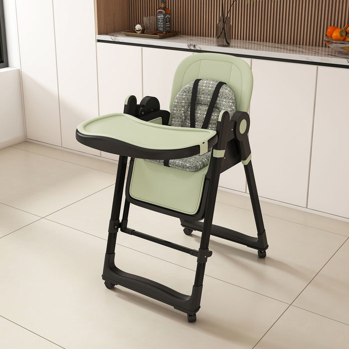 Convertible Baby High Chair To Rocker With 5 Point Harness