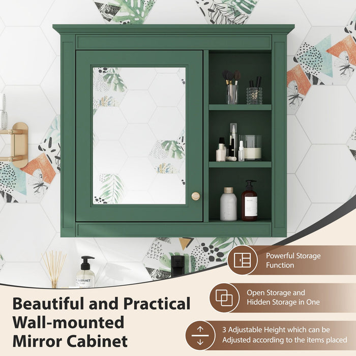 Wall Mounted Medicine Cabinet With Mirror And 3 Open Shelves