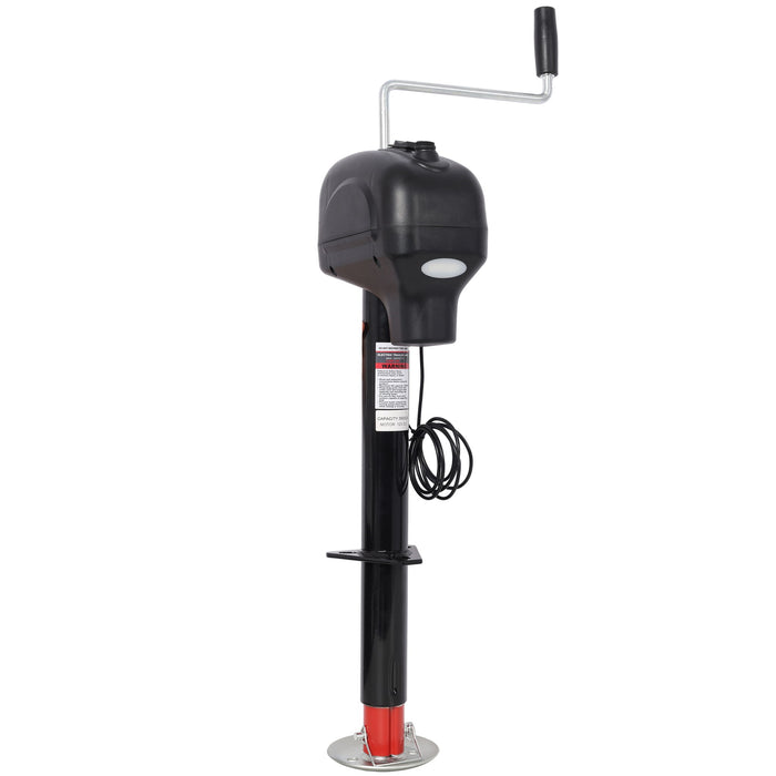 Electric Power Tongue Jack 3500Lbs Capacity With Waterproof Cover For RV Trailer & Camper, 12V Dc - Black