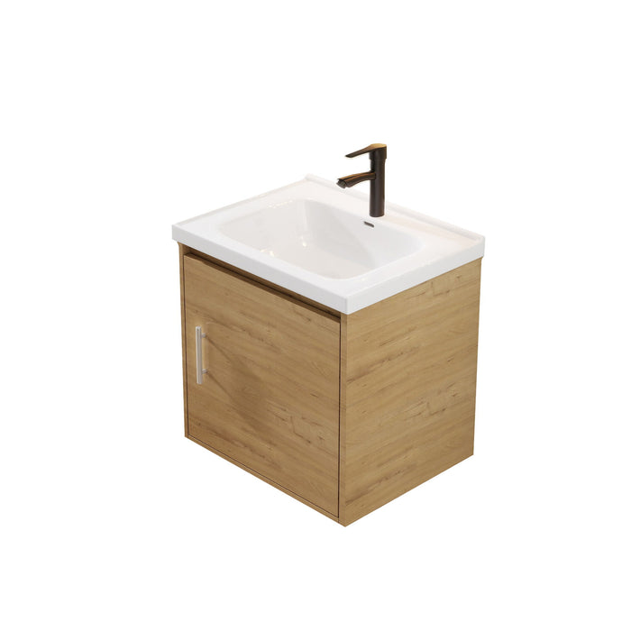 Floating Bathroom Vanity Combo, Wall Mounted Cabinet With Sink & Soft Close Doors For Small Bathrooms